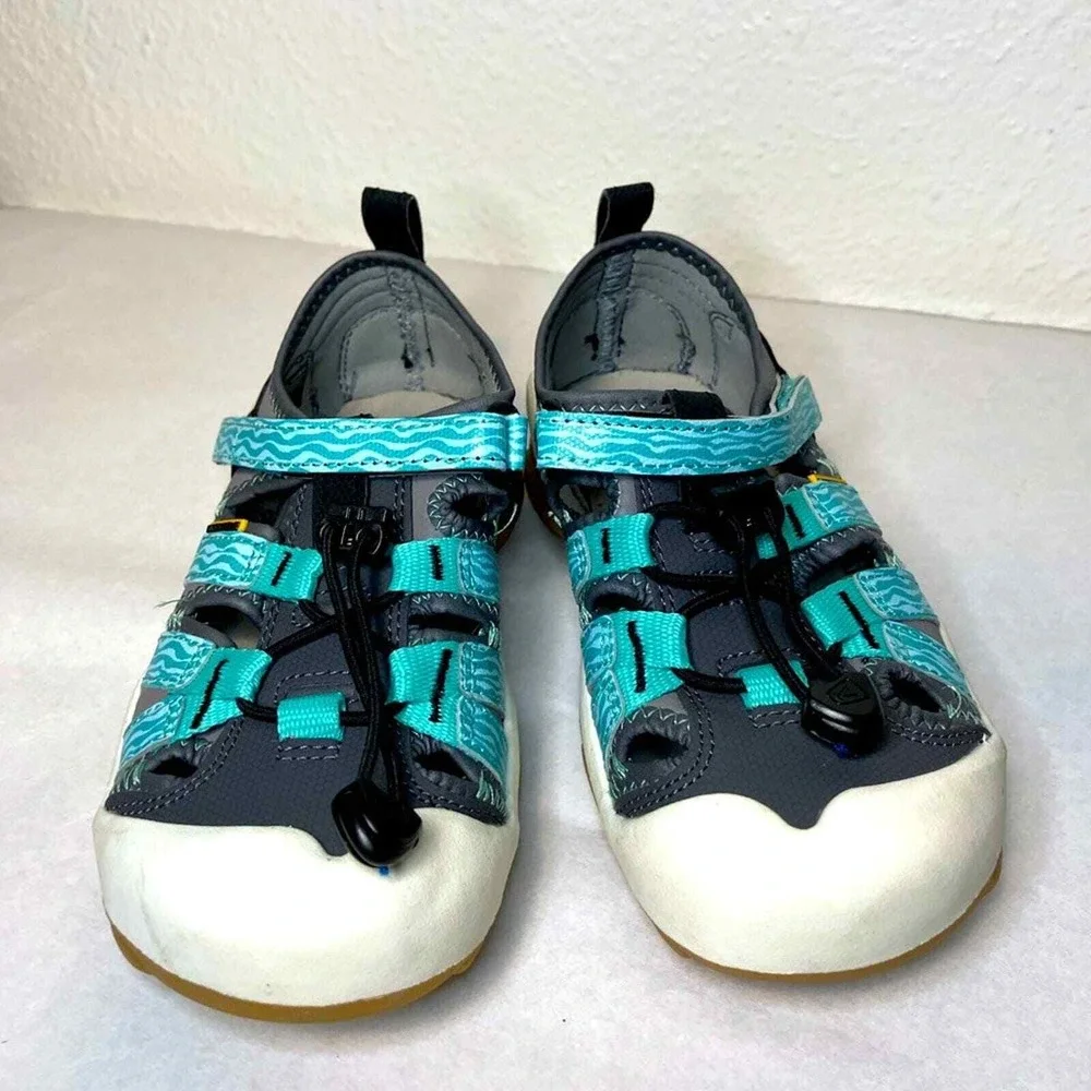 New Keen Knotch Creek Kids‎ Sandals Closed Toed Hiking Water Blue play camping